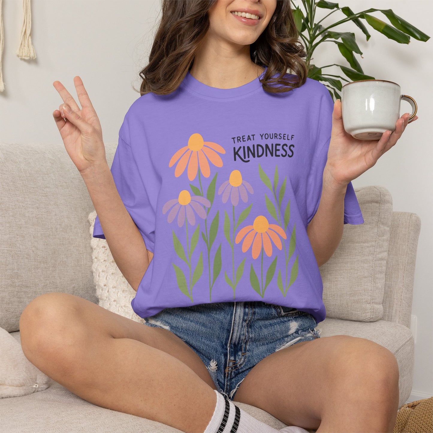 Boho Flower Shirt | Comfort Colors Tee | Vintage Floral Graphic T-Shirt for Women