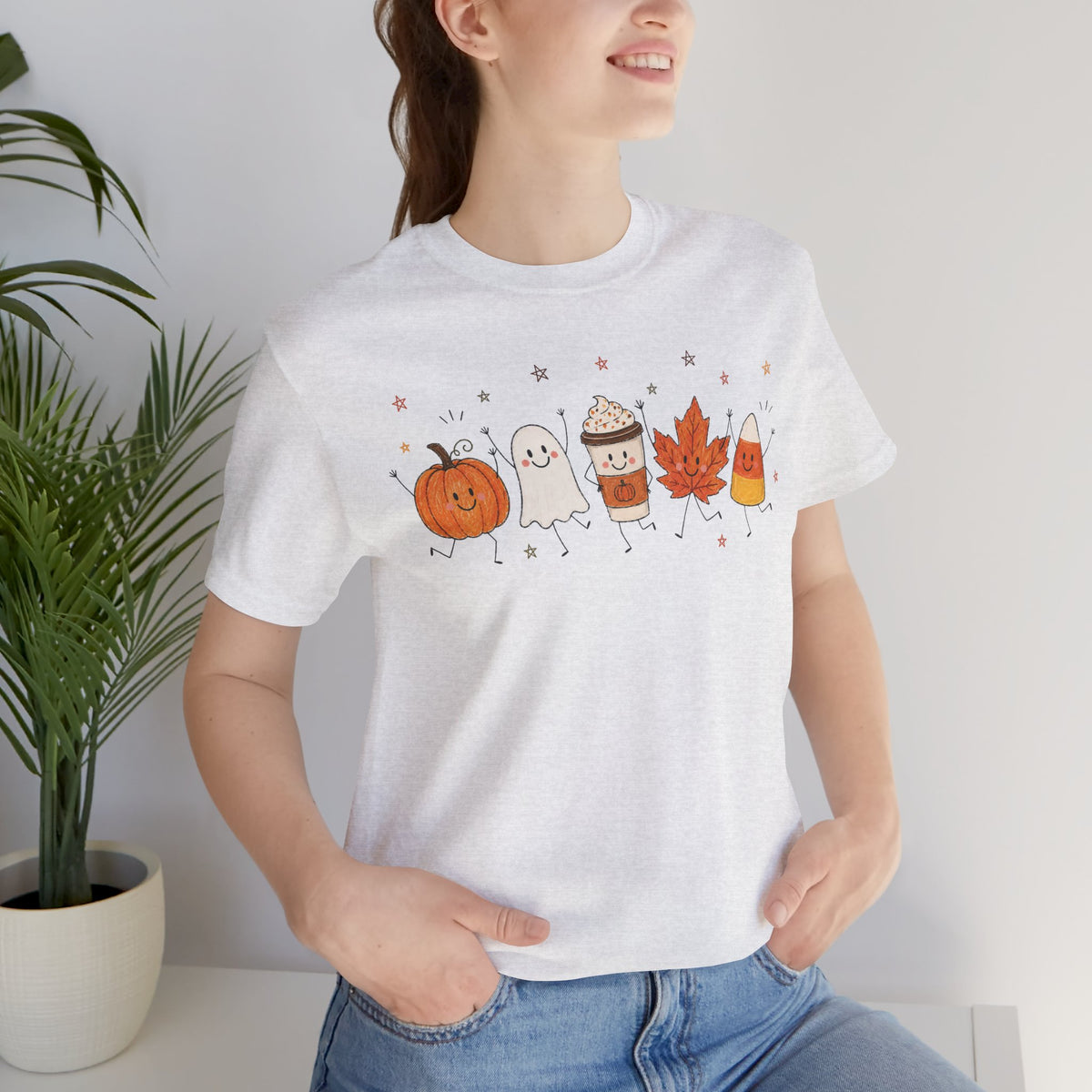 Halloween Cute Shirt | Pumpkin Ghost Coffee Shirt | Fall Graphic Tee | Spooky Season Shirt