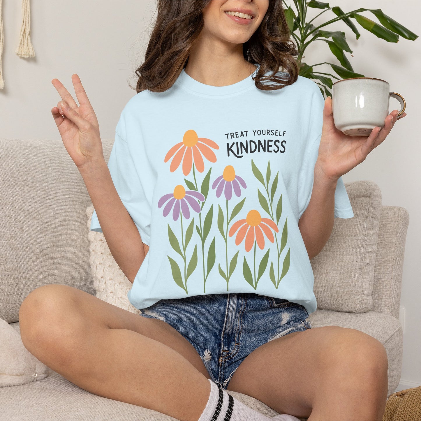 Boho Flower Shirt | Comfort Colors Tee | Vintage Floral Graphic T-Shirt for Women