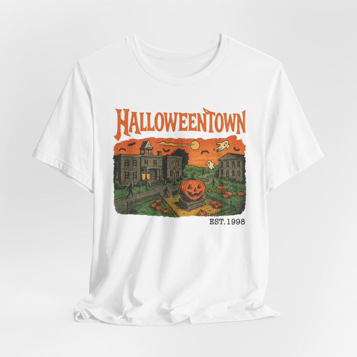 Halloweentown Graphic T-Shirt | Spooky Season Halloween Tee | Fun Fall Shirt for Halloween Parties & Everyday Style