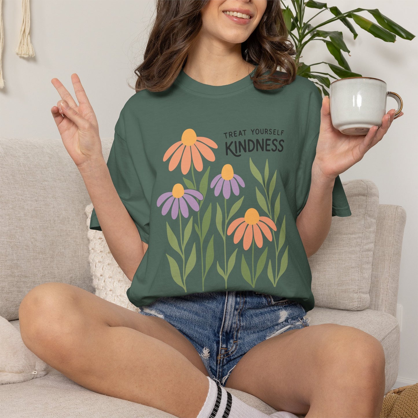Boho Flower Shirt | Comfort Colors Tee | Vintage Floral Graphic T-Shirt for Women