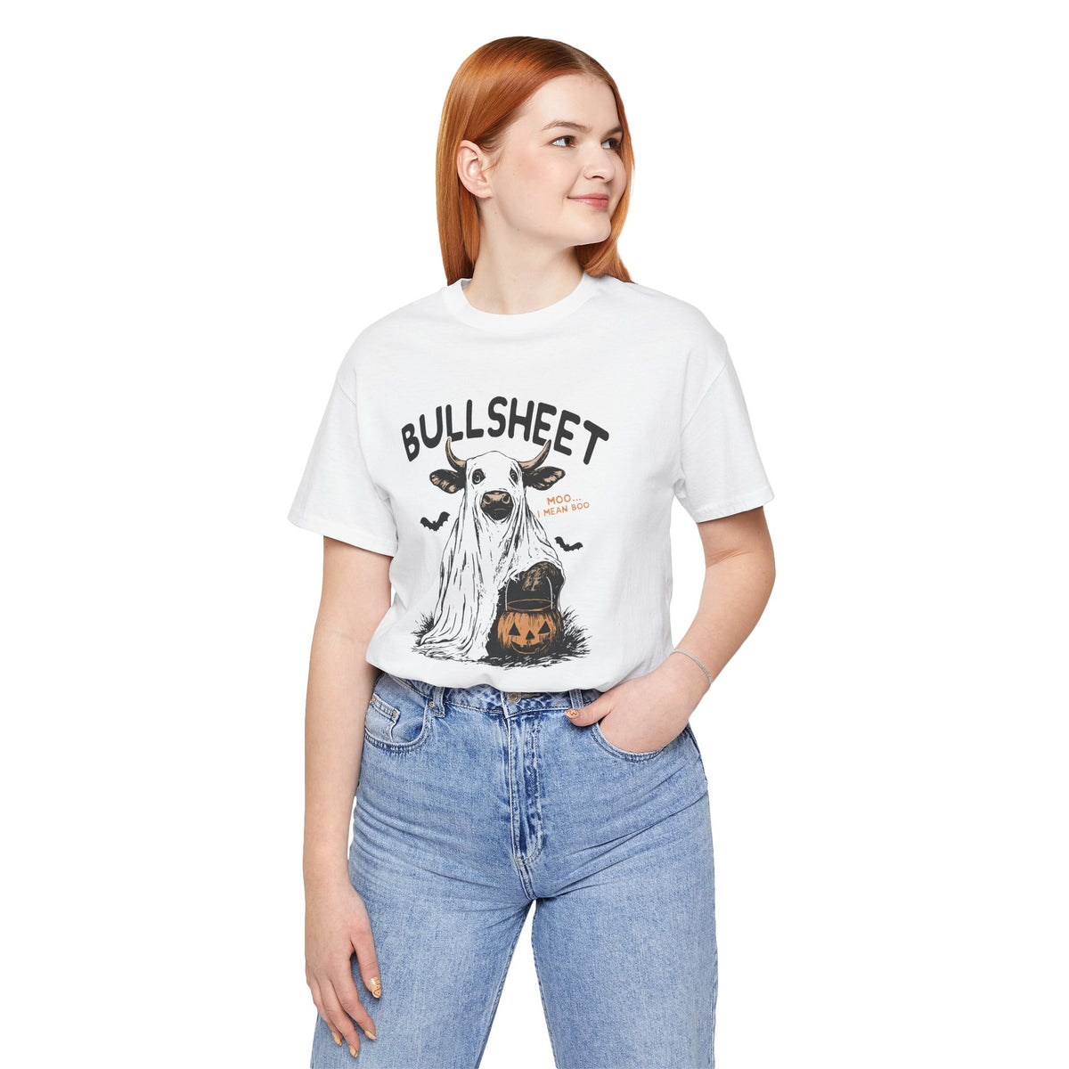 Bullsheet Halloween Shirt | Funny Bull Ghost Shirt | Country Halloween Graphic Tee | Spooky Farm Shirt