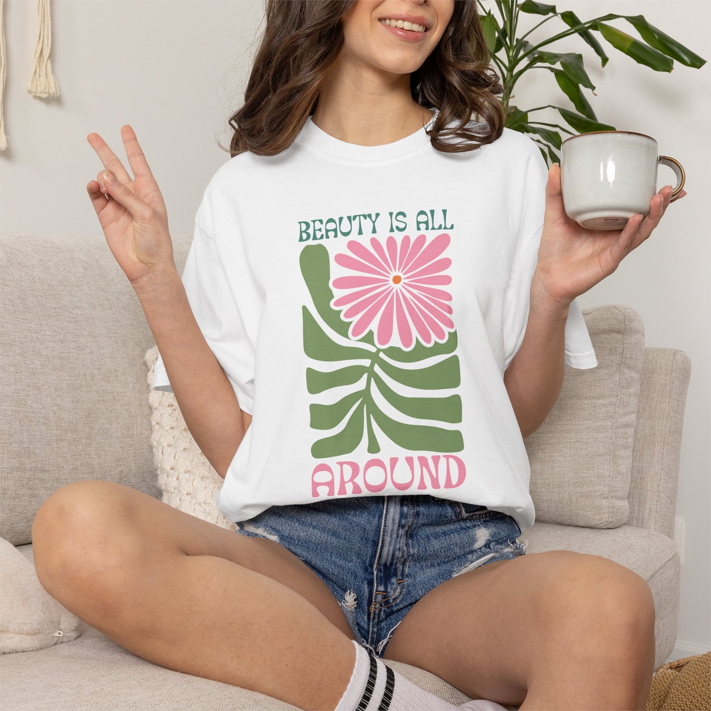 Boho Flower Shirt | Comfort Colors Tee | Vintage Floral Graphic T-Shirt for Women