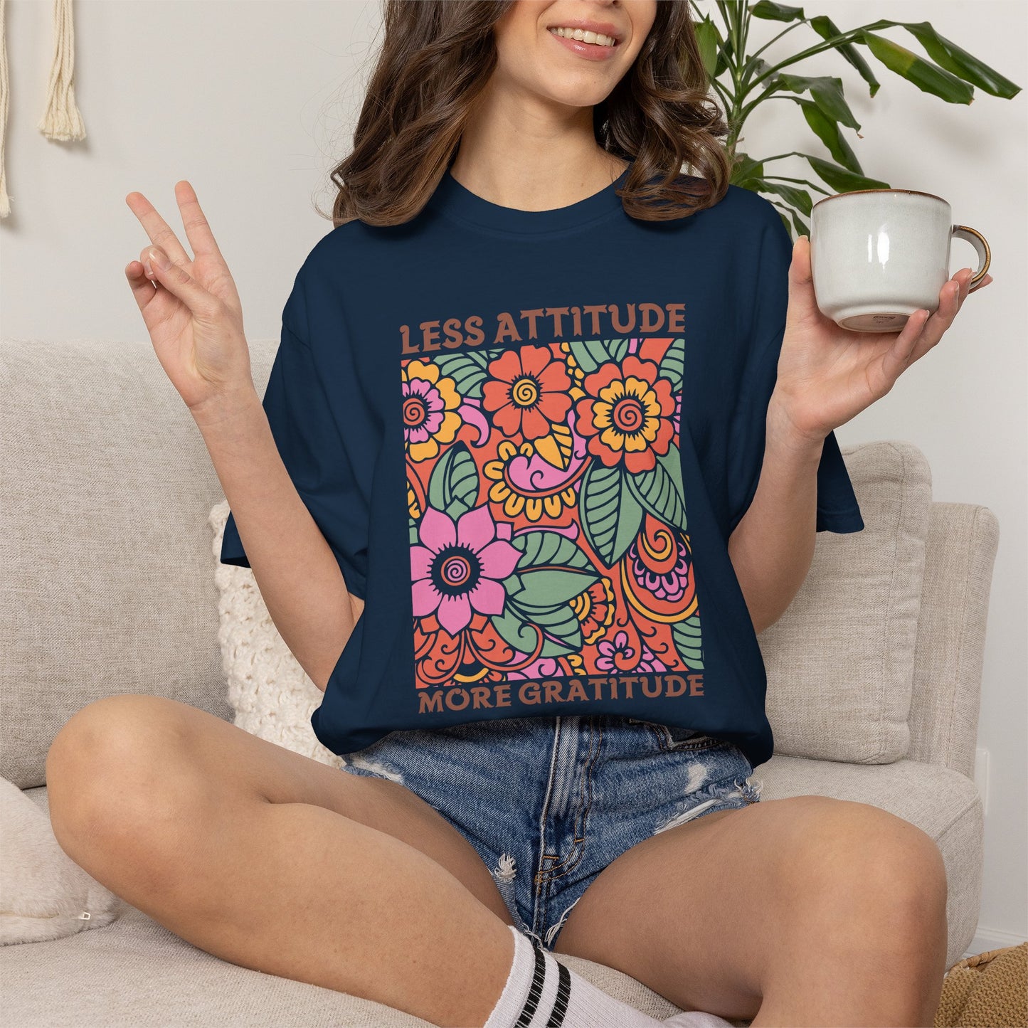 Boho Flower Shirt | Comfort Colors Tee | Vintage Floral Graphic T-Shirt for Women
