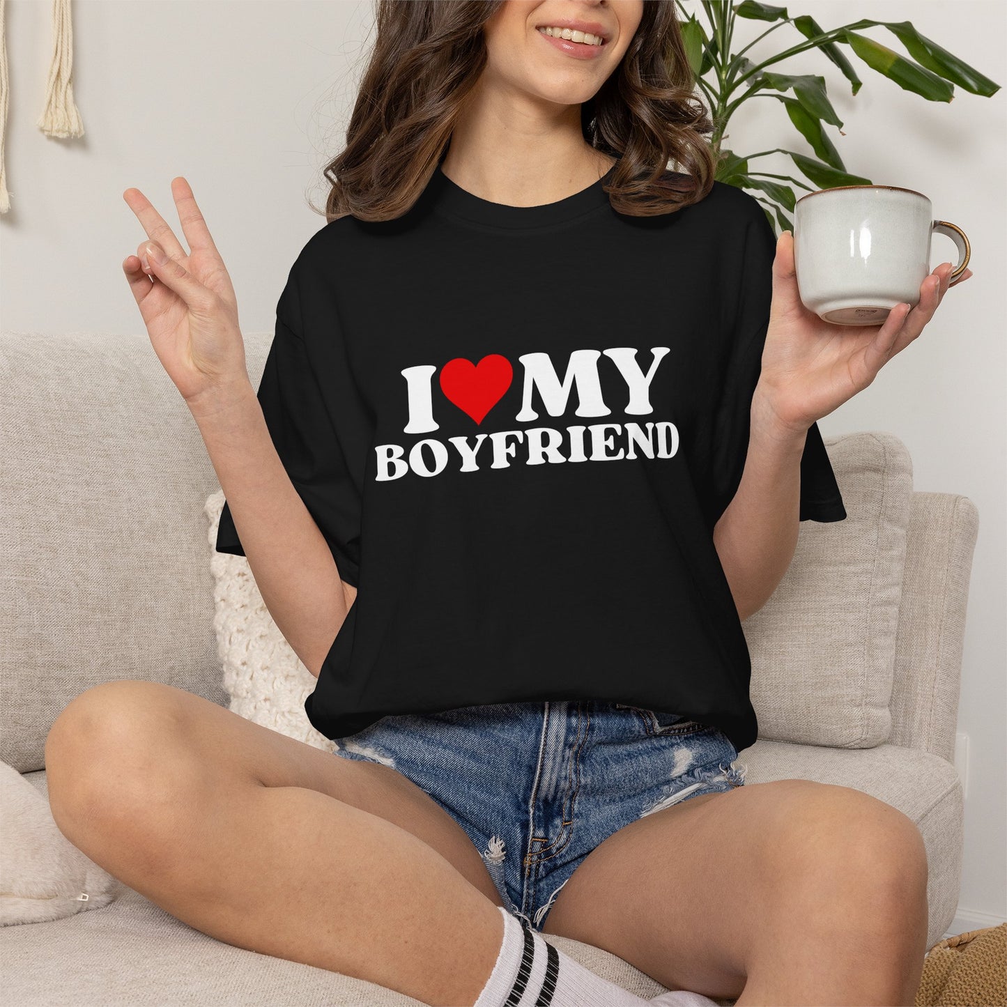 I Love My Boyfriend Shirt | Cute Girlfriend Shirt | Relationship Tee | Valentine’s Day Gift | Comfort Colors Unisex Graphic Tee