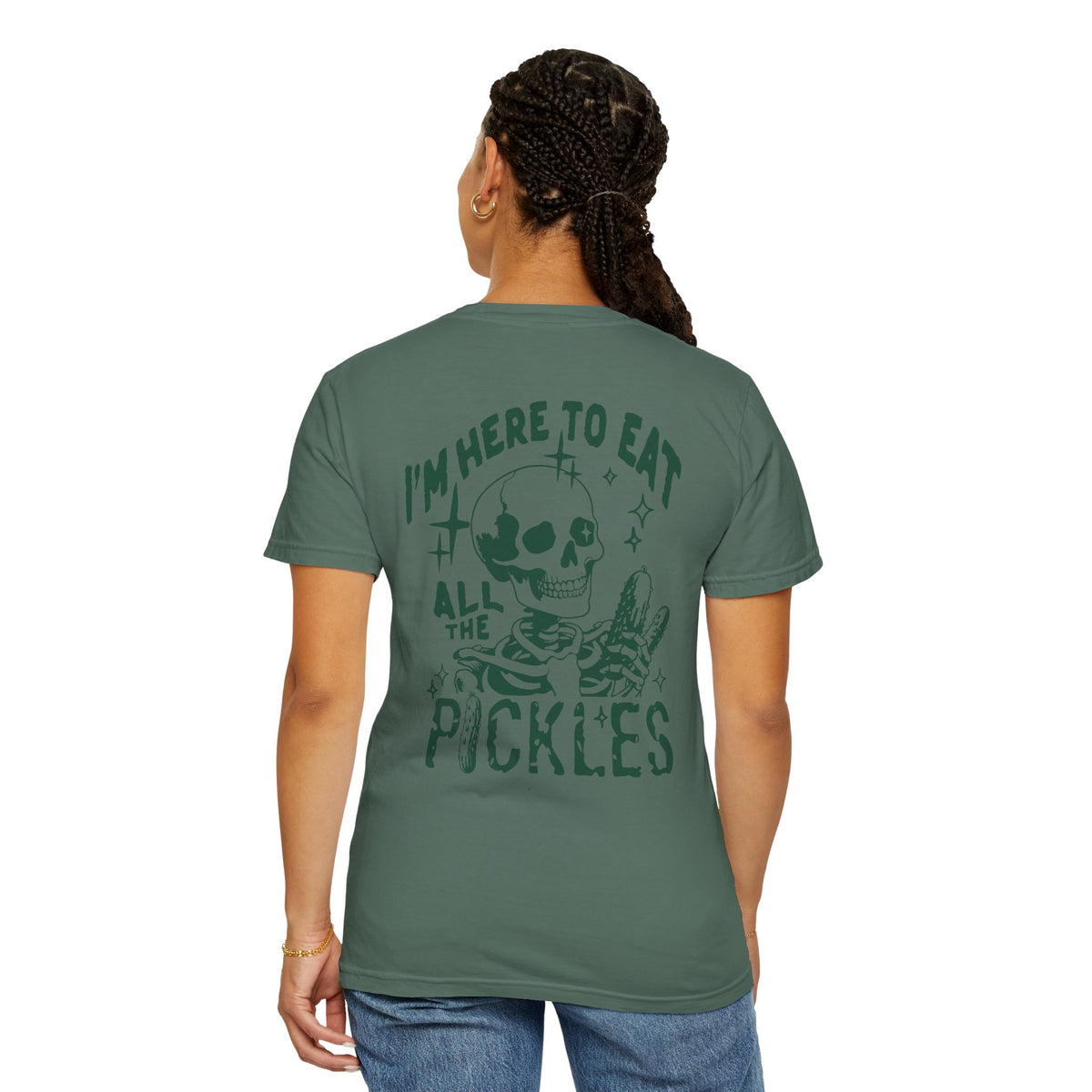 I'm Here to Eat All the Pickles Shirt | Funny Pickle Shirt | Skeleton Graphic Tee | Comfort Colors Unisex Shirt