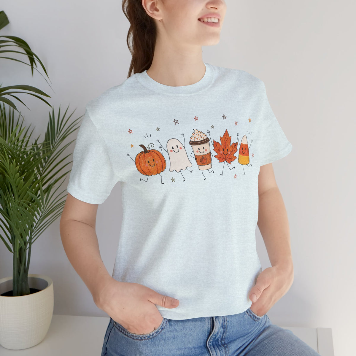 Halloween Cute Shirt | Pumpkin Ghost Coffee Shirt | Fall Graphic Tee | Spooky Season Shirt