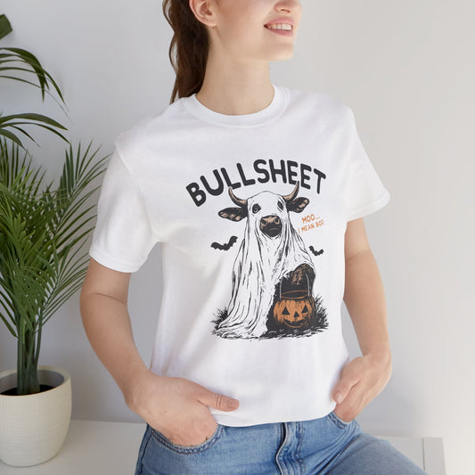 Bullsheet Halloween Shirt | Funny Bull Ghost Shirt | Country Halloween Graphic Tee | Spooky Farm Shirt