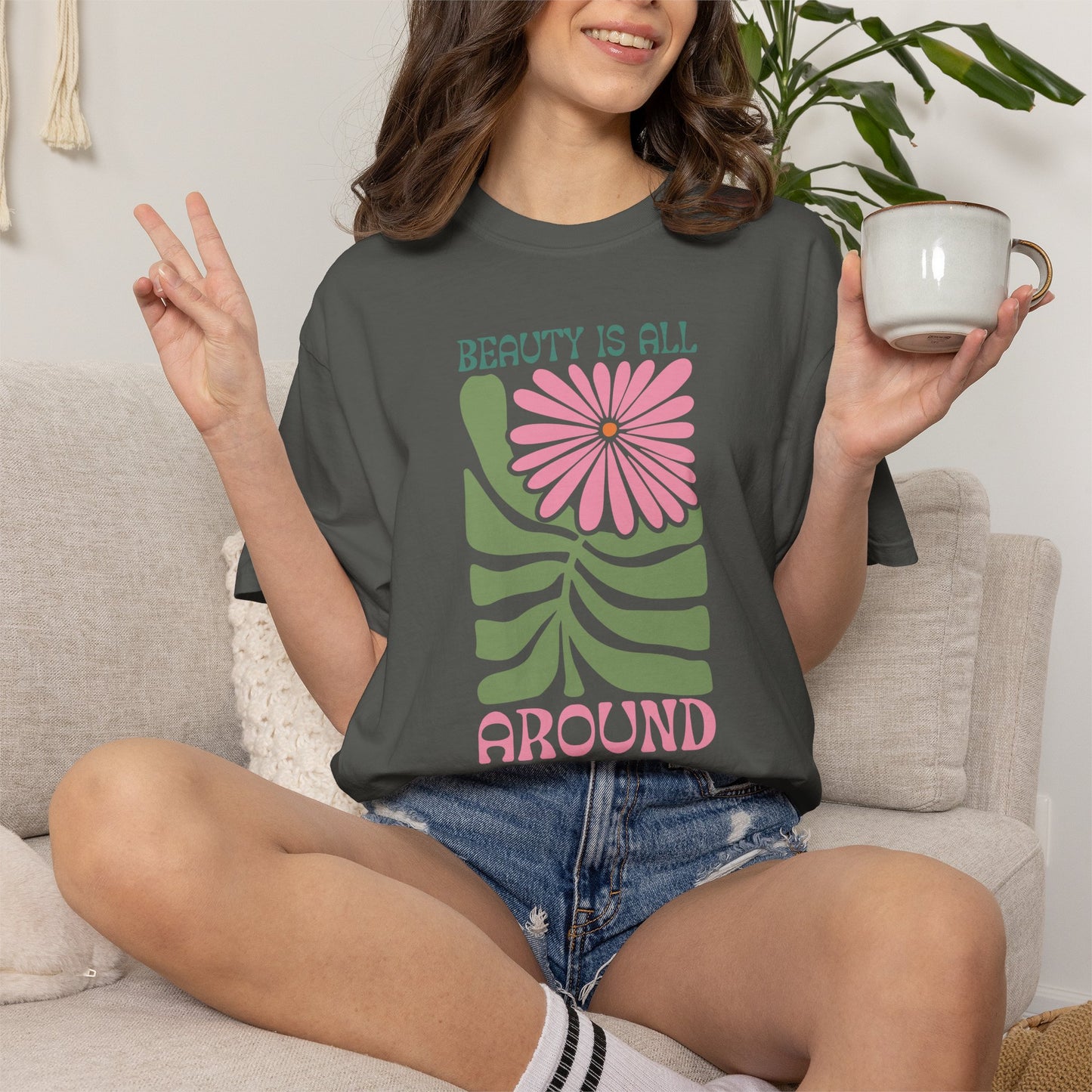 Boho Flower Shirt | Comfort Colors Tee | Vintage Floral Graphic T-Shirt for Women
