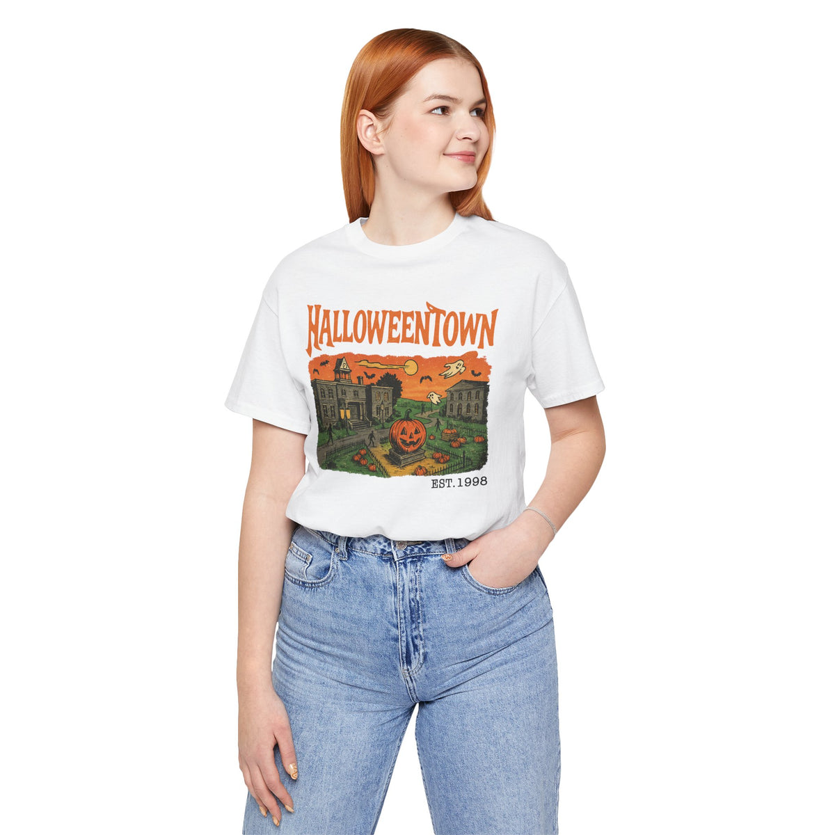 Halloweentown Graphic T-Shirt | Spooky Season Halloween Tee | Fun Fall Shirt for Halloween Parties & Everyday Style