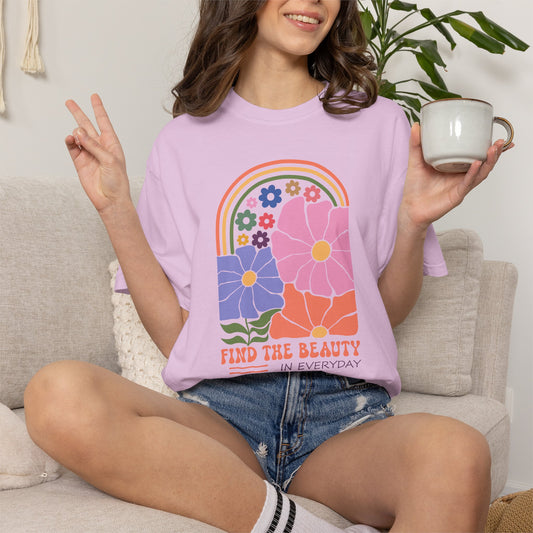 Boho Flower Shirt | Comfort Colors Tee | Vintage Floral Graphic T-Shirt for Women