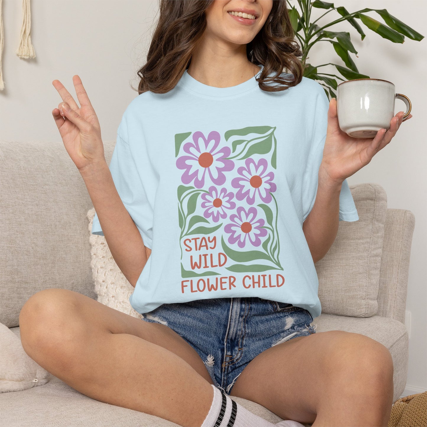 Boho Flower Shirt | Comfort Colors Tee | Vintage Floral Graphic T-Shirt for Women