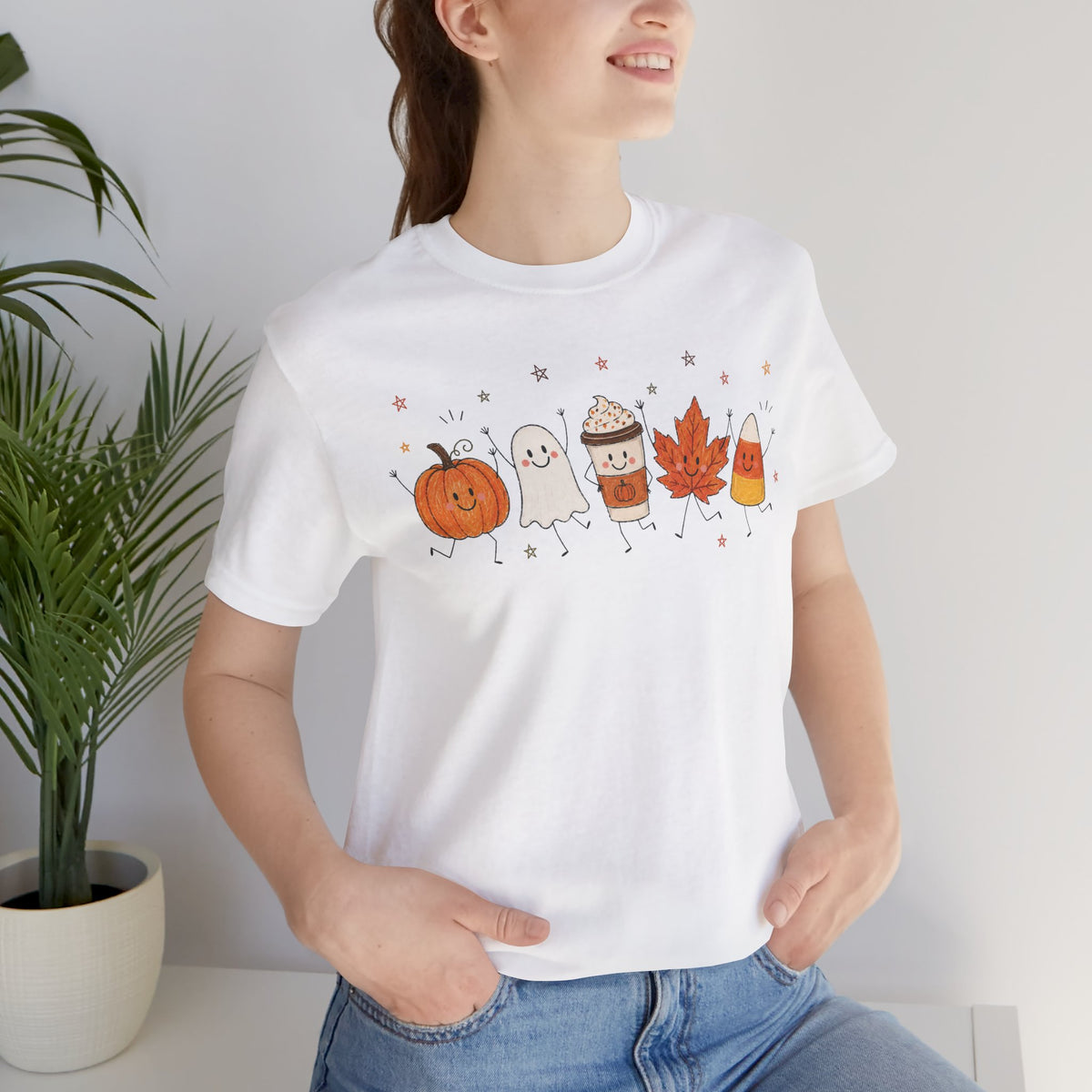 Halloween Cute Shirt | Pumpkin Ghost Coffee Shirt | Fall Graphic Tee | Spooky Season Shirt