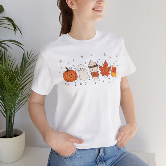 Halloween Cute Shirt | Pumpkin Ghost Coffee Shirt | Fall Graphic Tee | Spooky Season Shirt