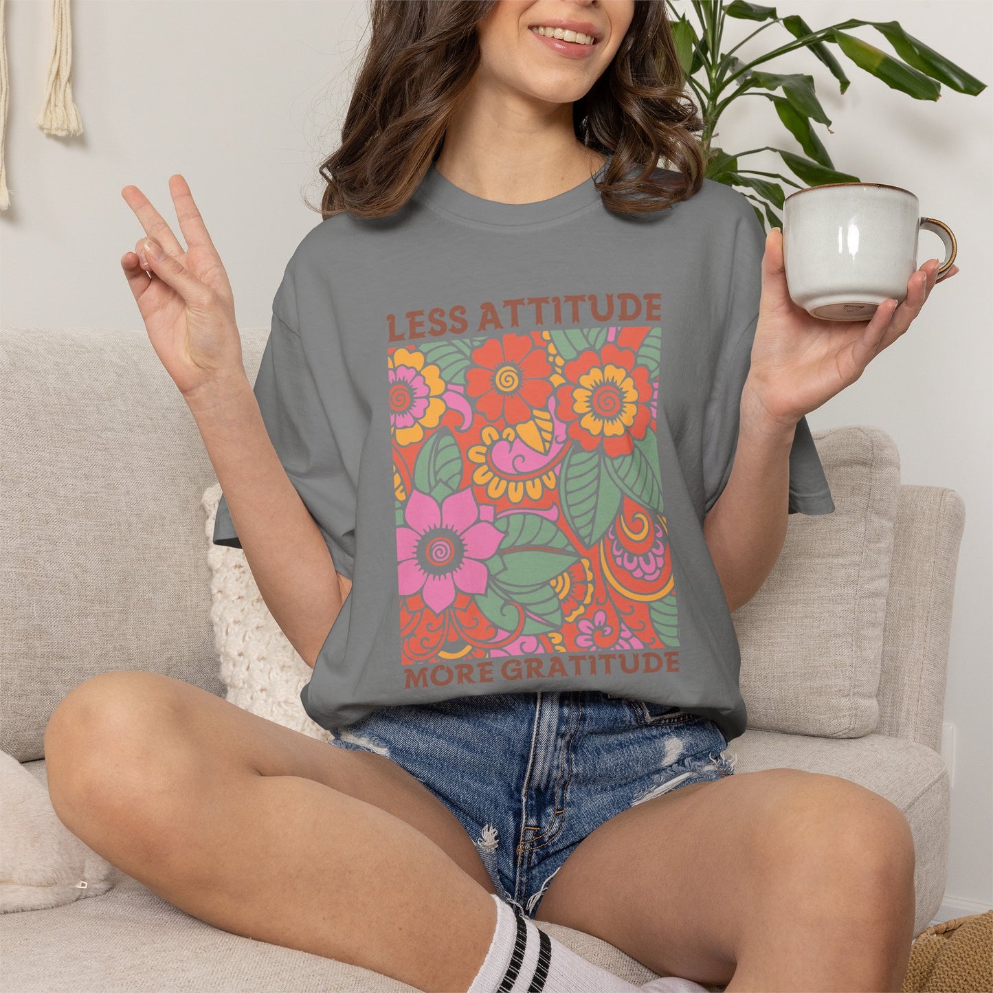 Boho Flower Shirt | Comfort Colors Tee | Vintage Floral Graphic T-Shirt for Women