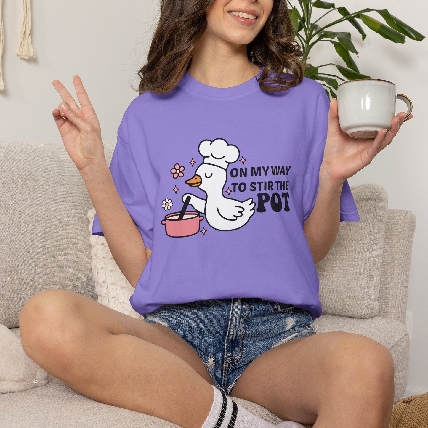 On My Way to Stir the Pot Shirt | Comfort Colors Tee | Funny Sassy Graphic T-Shirt