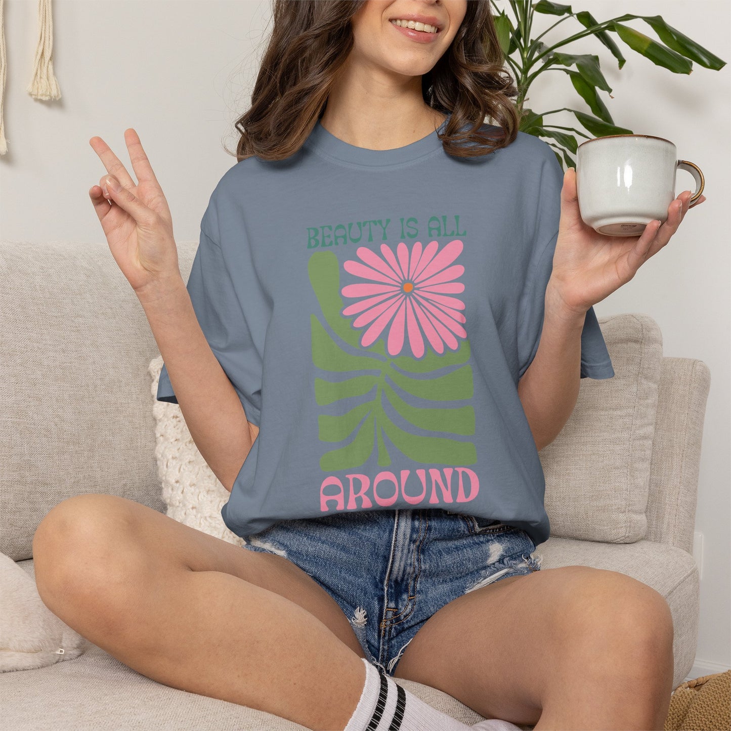 Boho Flower Shirt | Comfort Colors Tee | Vintage Floral Graphic T-Shirt for Women
